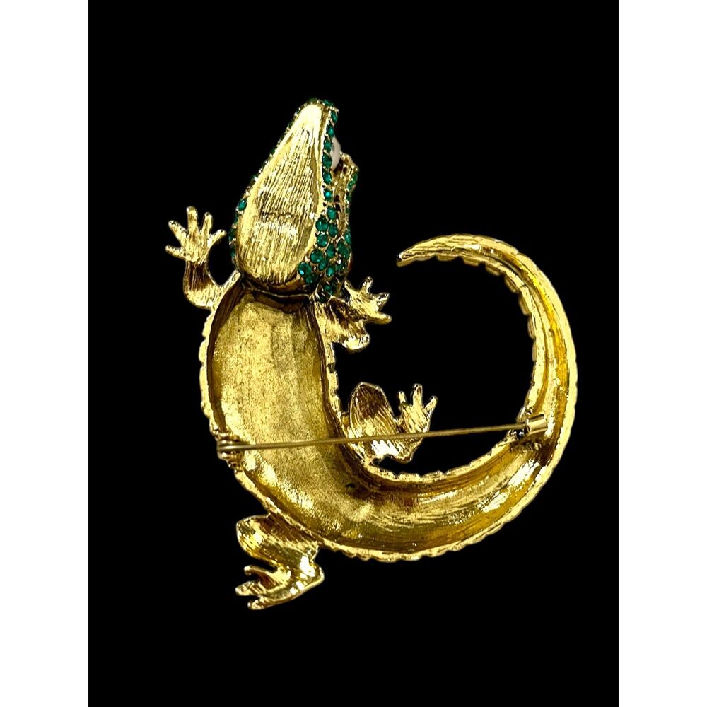 Bold and Beautiful: Large, Heavy Crocodile/Alligator Brooch - Picture 4 of 4